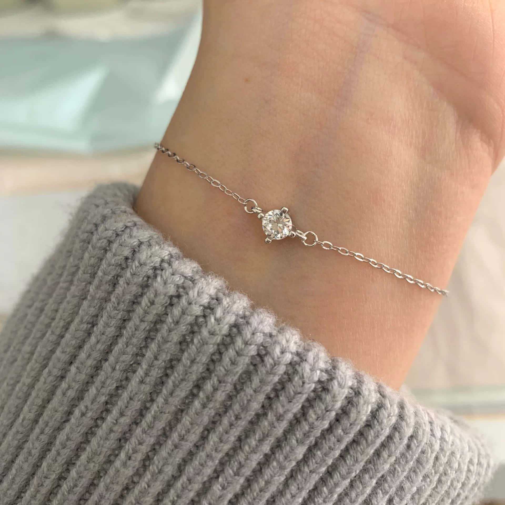 Sterling Silver Zircon Bracelet for Women