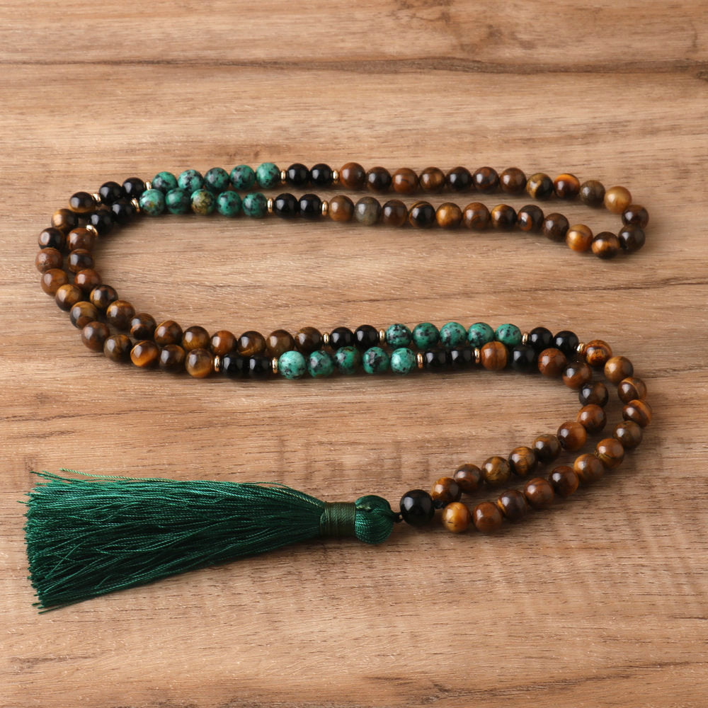 Beaded tassel necklace