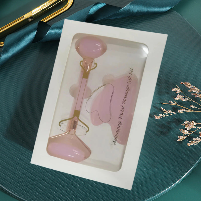 Double Head Jade Facial Roller and Gua Sha Massage Tool