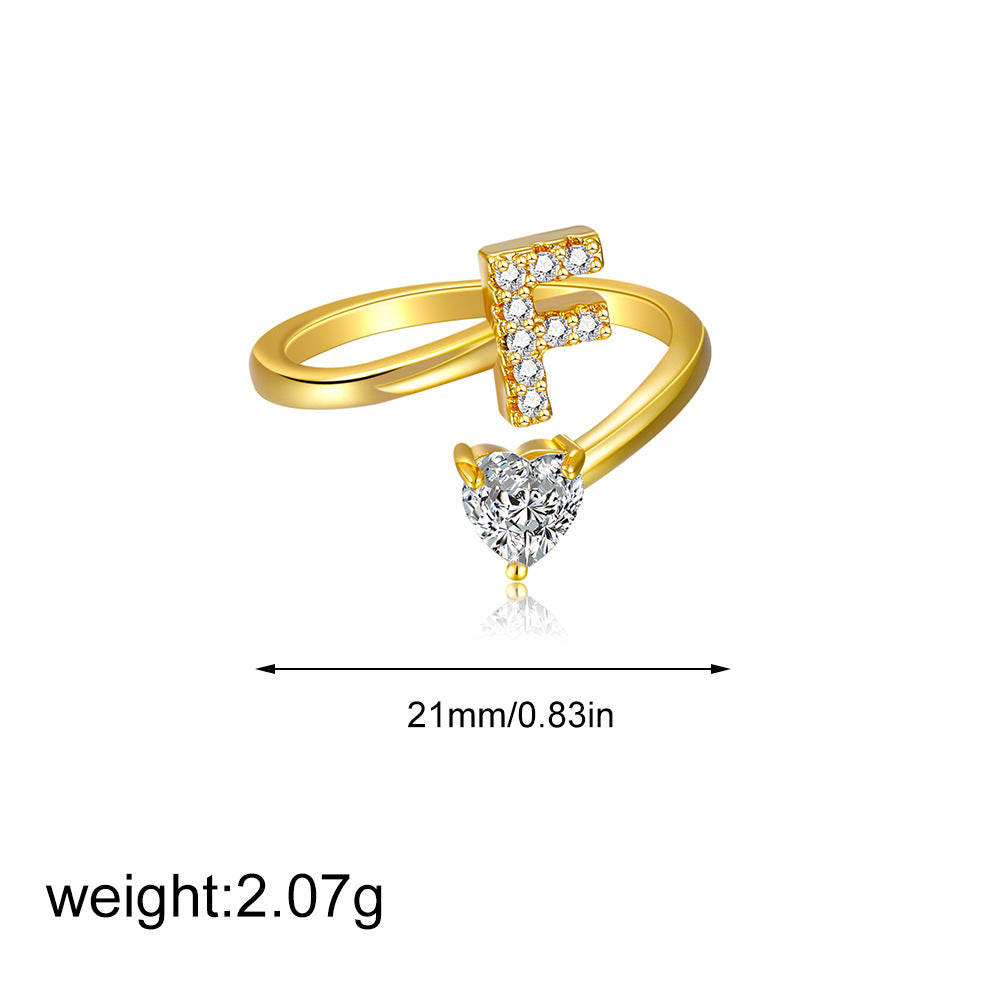 Zircon heart-shaped ring