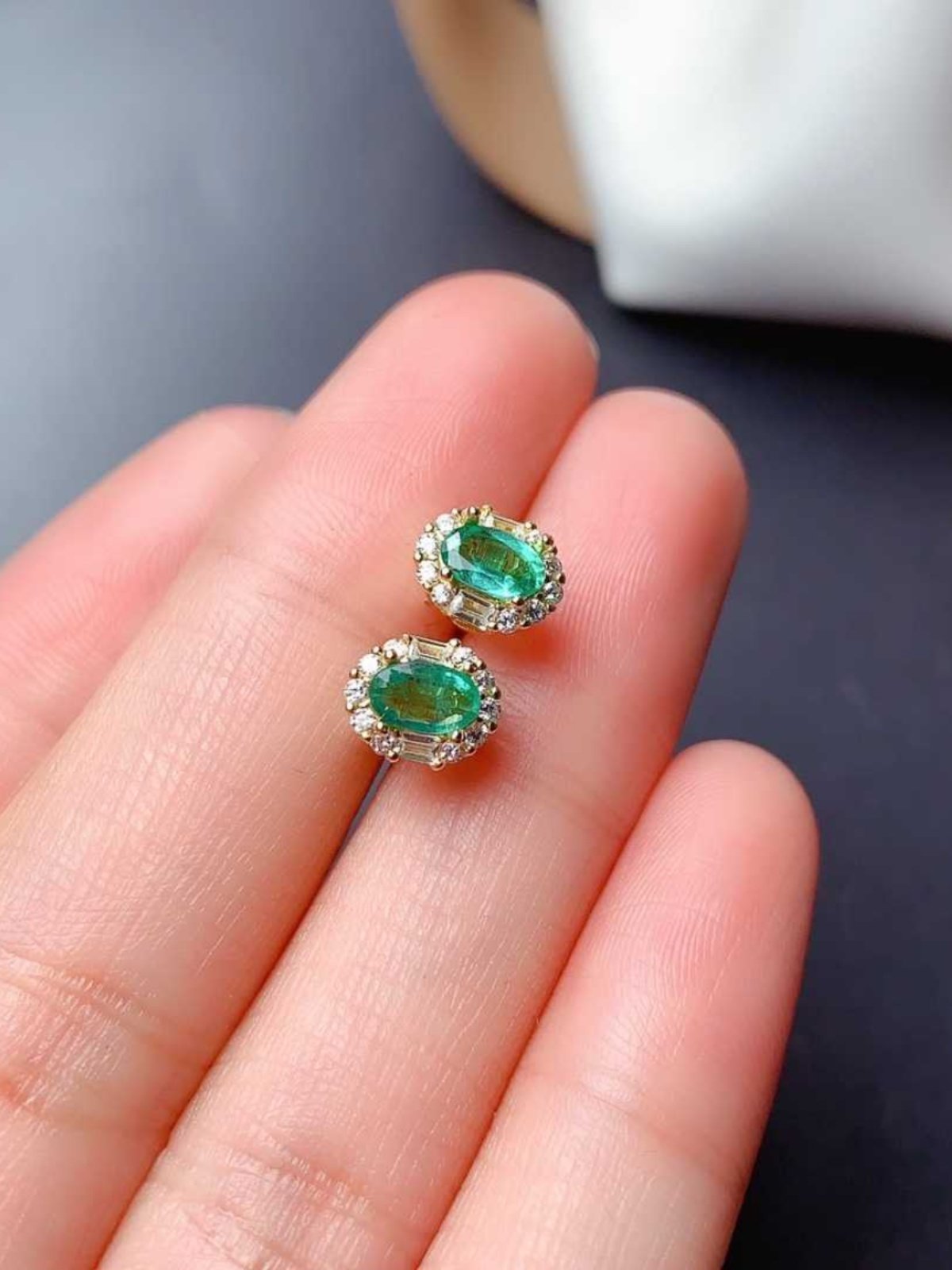 Natural Colombian Emerald Jewelry Set with Ring, Pendant, Earrings