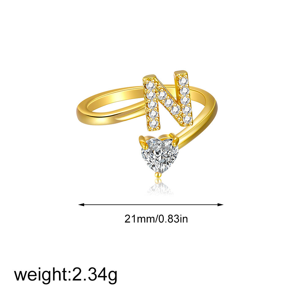 Zircon heart-shaped ring