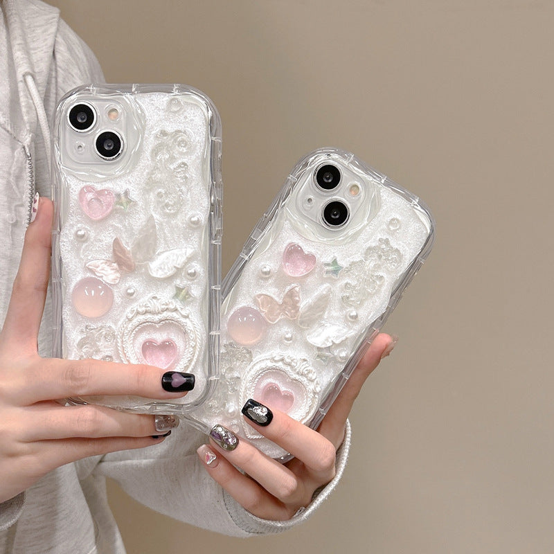 Customizable Pink Heart Photo Frame Phone Case