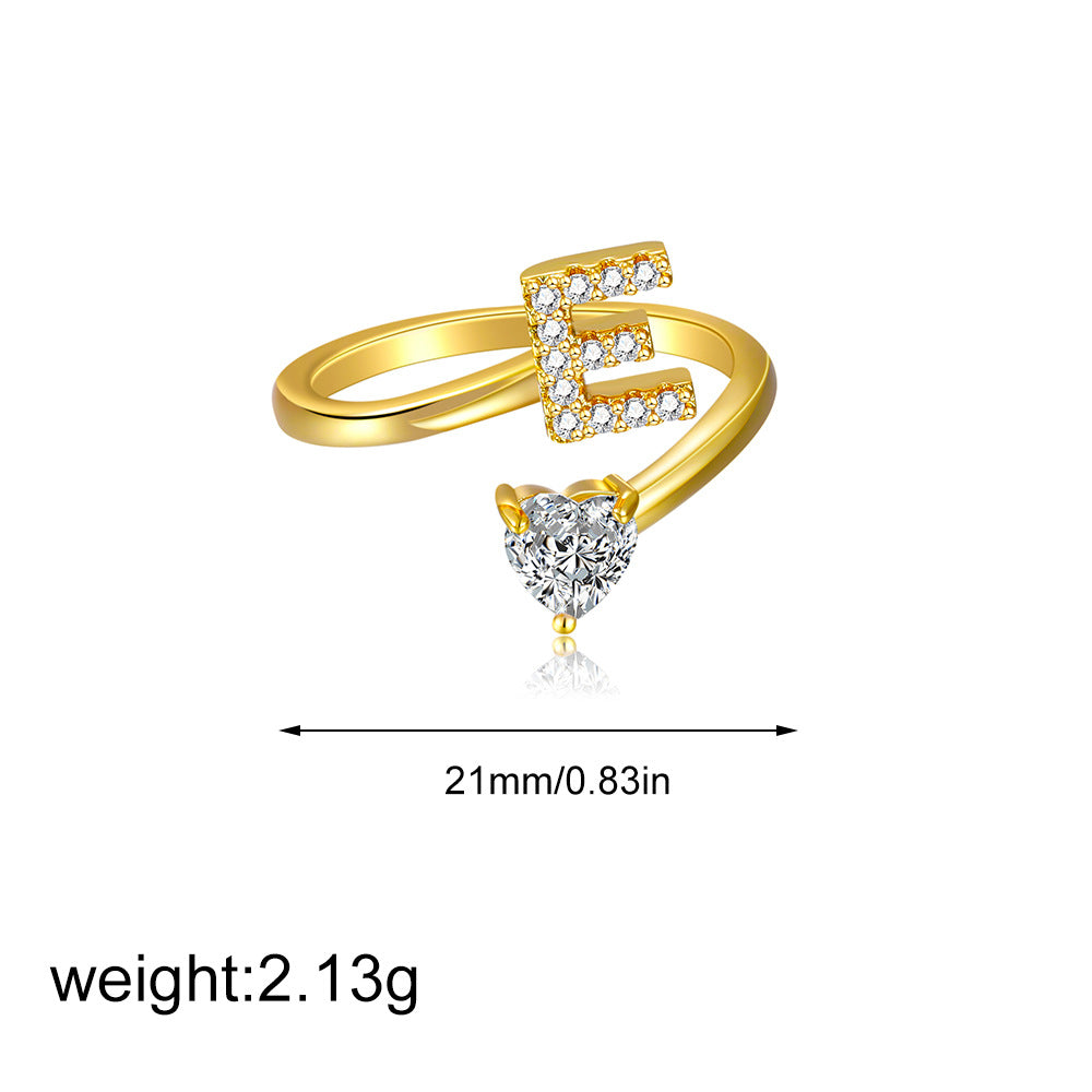 Zircon heart-shaped ring