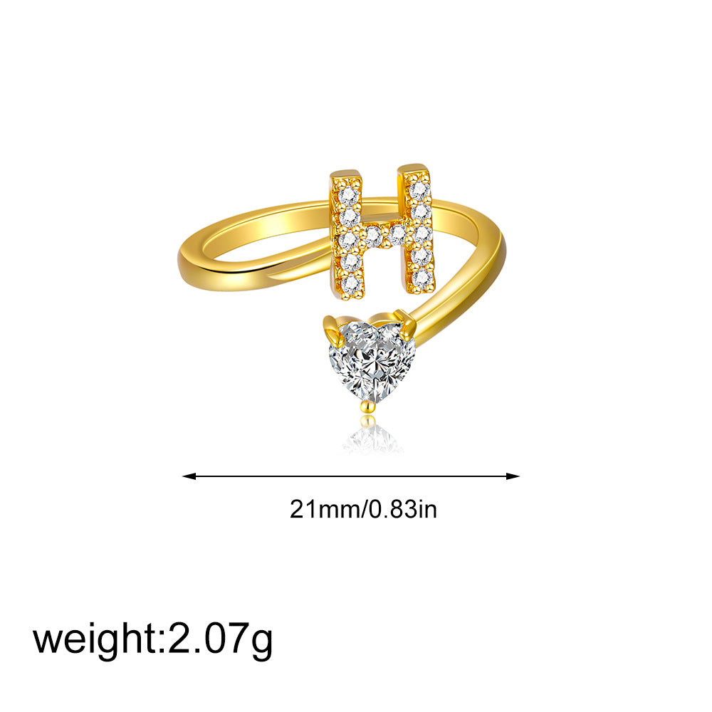 Zircon heart-shaped ring