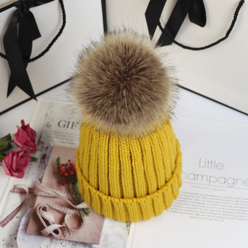 Knitted pullover wool hat