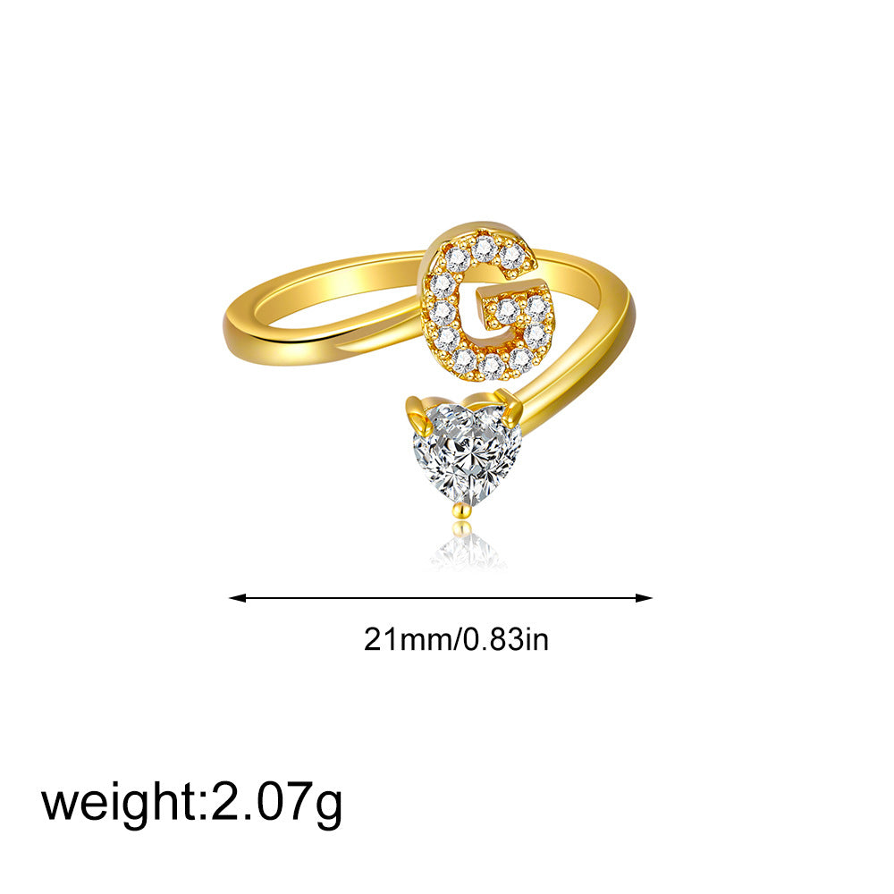 Zircon heart-shaped ring