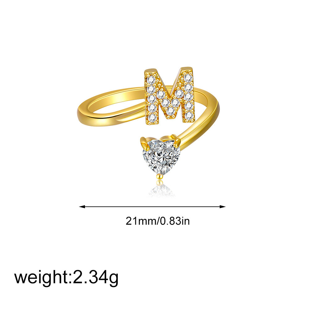 Zircon heart-shaped ring