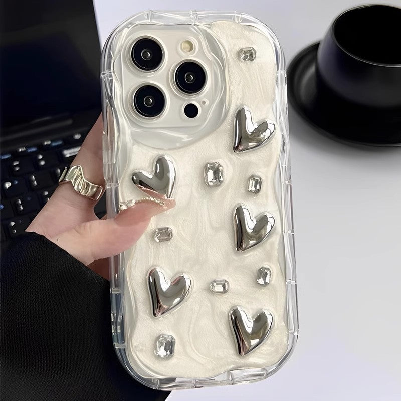 Epoxy Pearl Bow Silicone iPhone Case