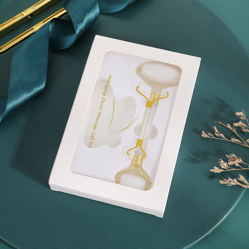 Double Head Jade Facial Roller and Gua Sha Massage Tool