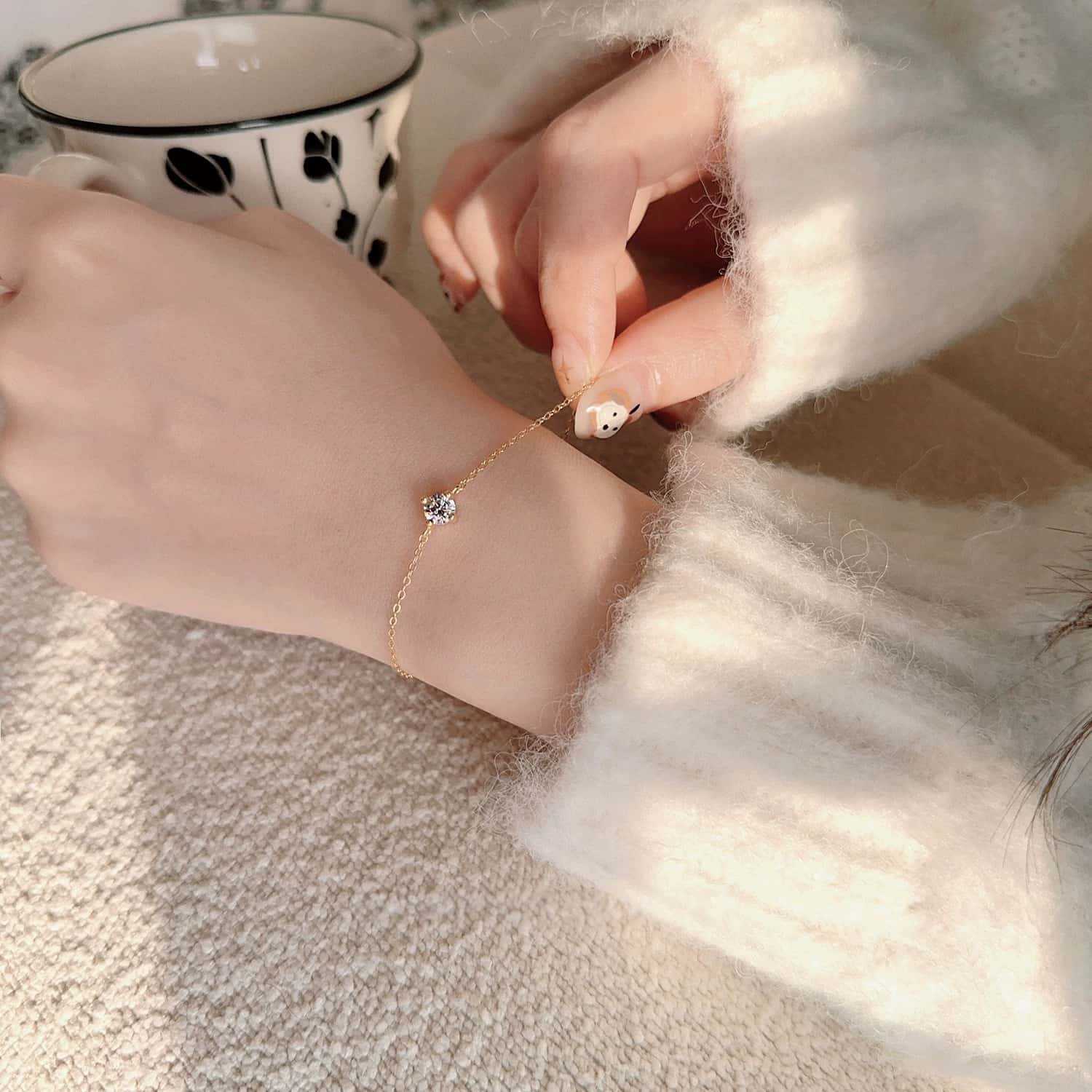 Sterling Silver Zircon Bracelet for Women