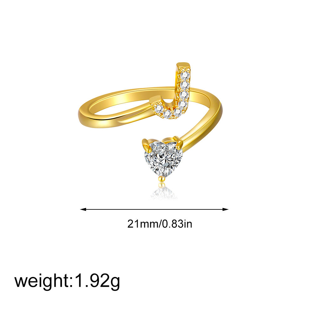 Zircon heart-shaped ring