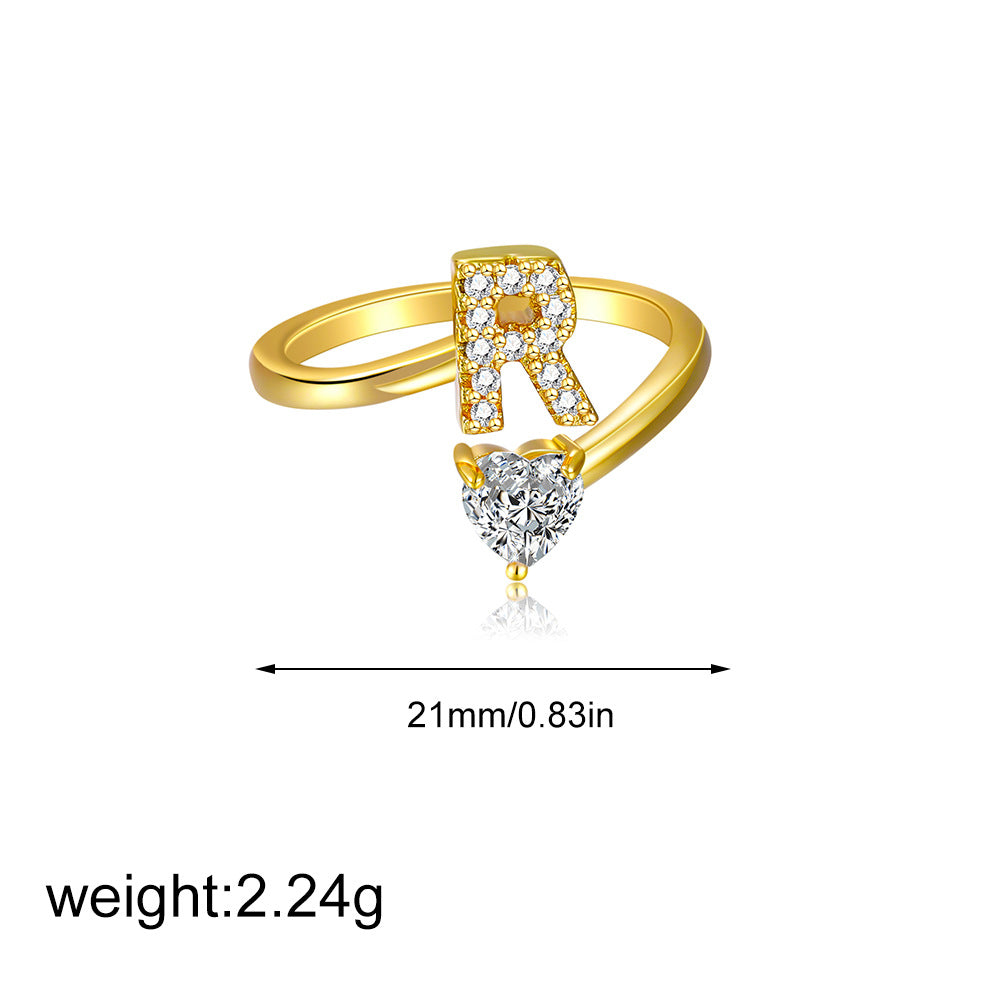 Zircon heart-shaped ring