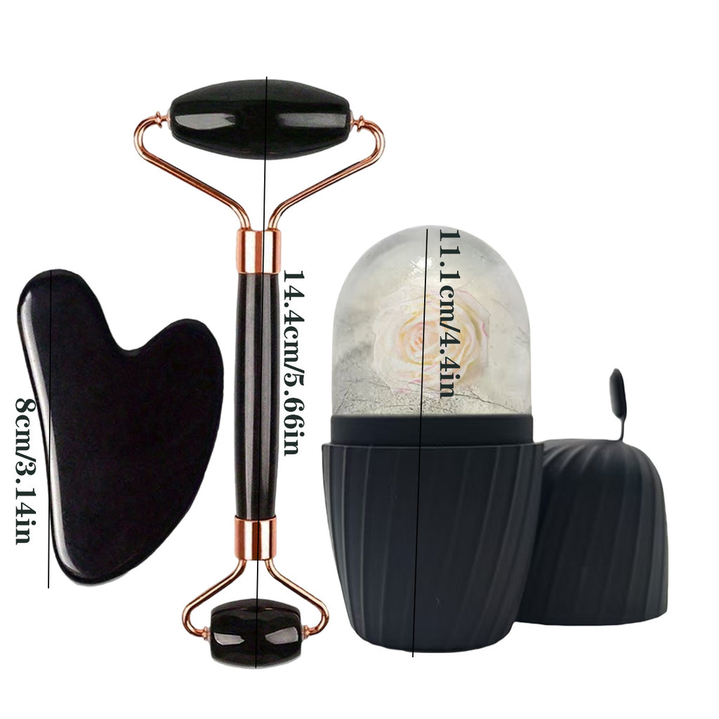 3-Piece Facial Ice Tray Gua Sha Massage Set
