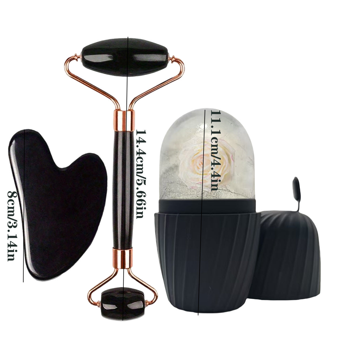 3-Piece Facial Ice Tray Gua Sha Massage Set