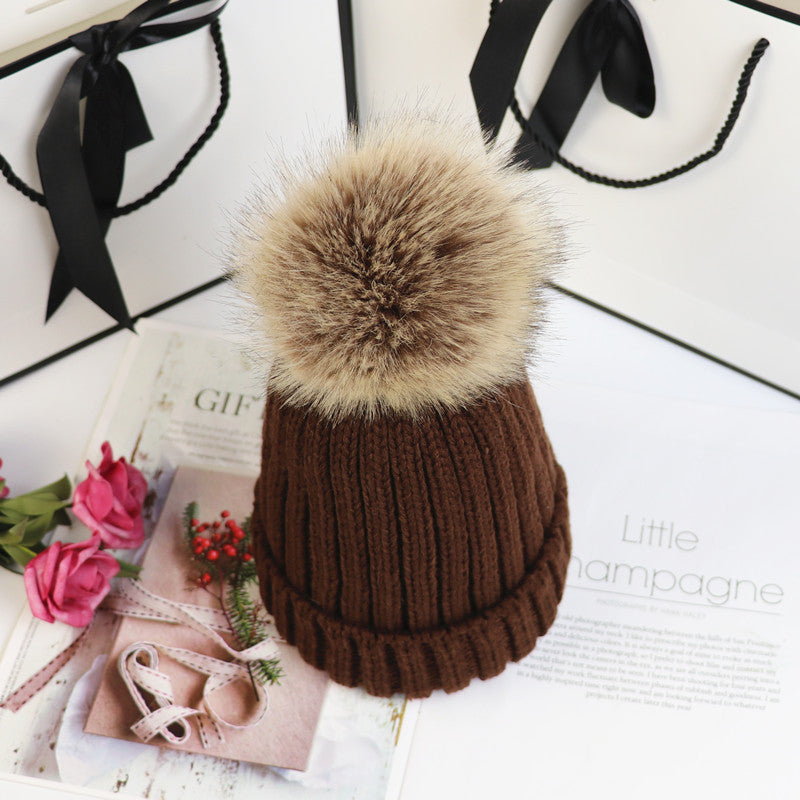 Knitted pullover wool hat