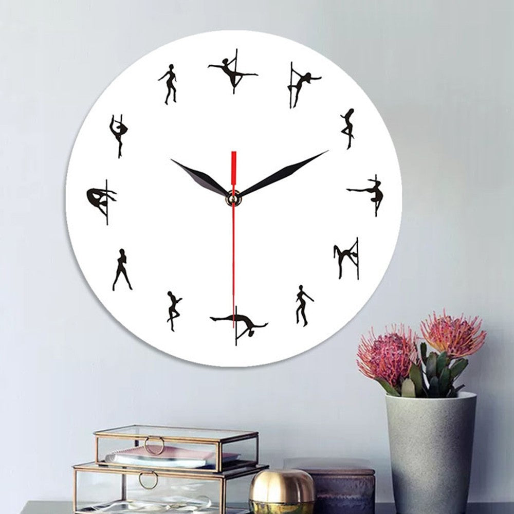 Steel pipe dance wall clock
