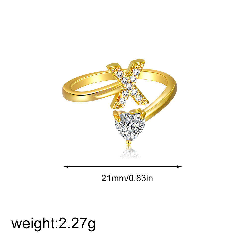 Zircon heart-shaped ring