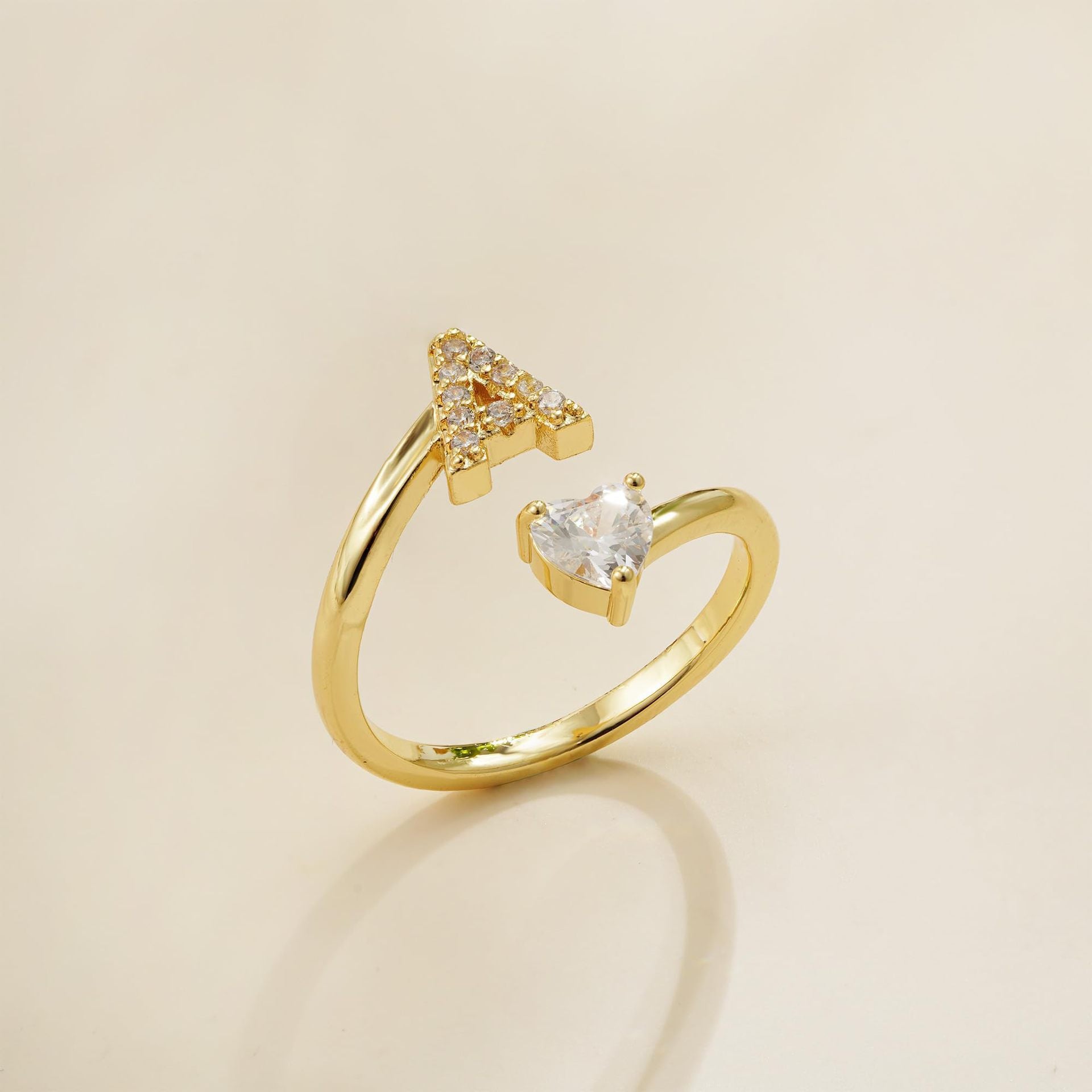 Zircon heart-shaped ring