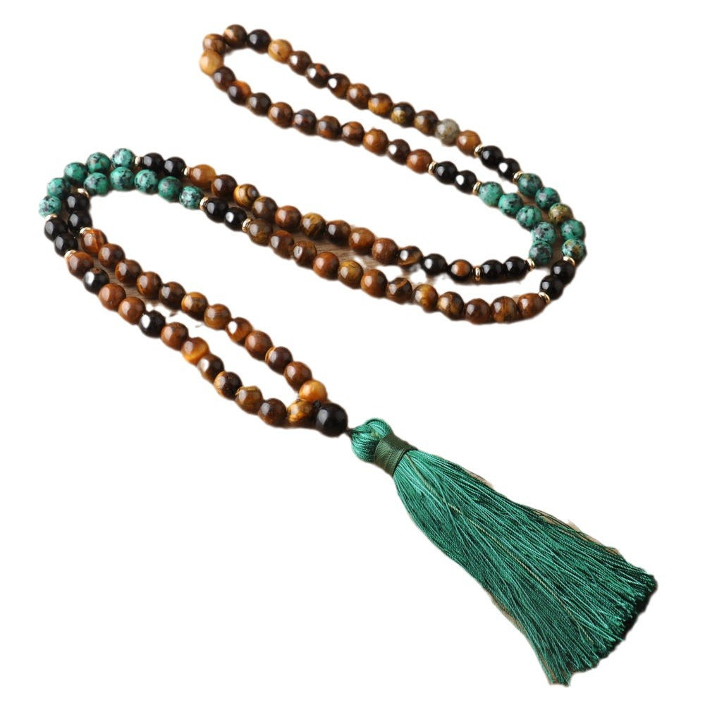 Beaded tassel necklace