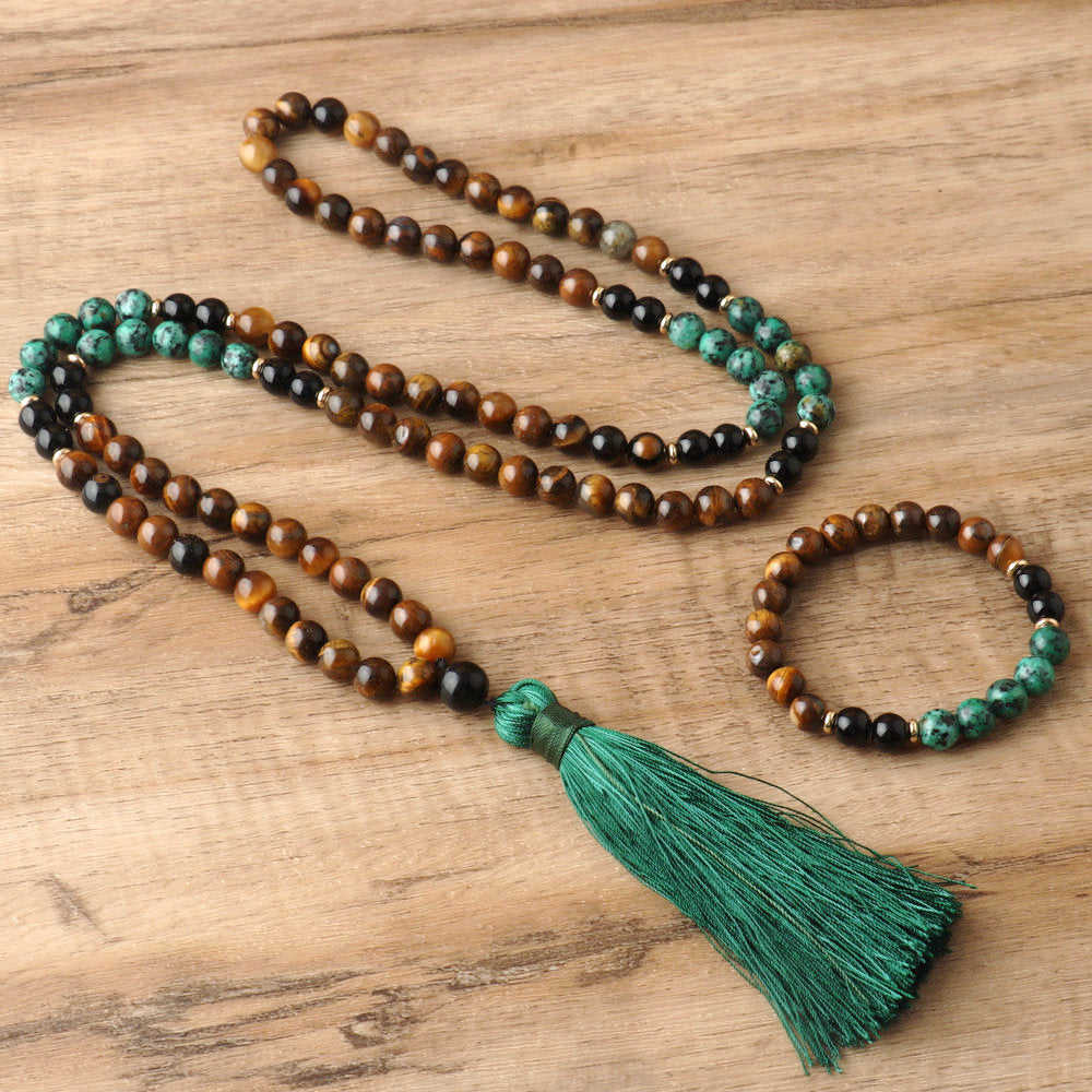 Beaded tassel necklace