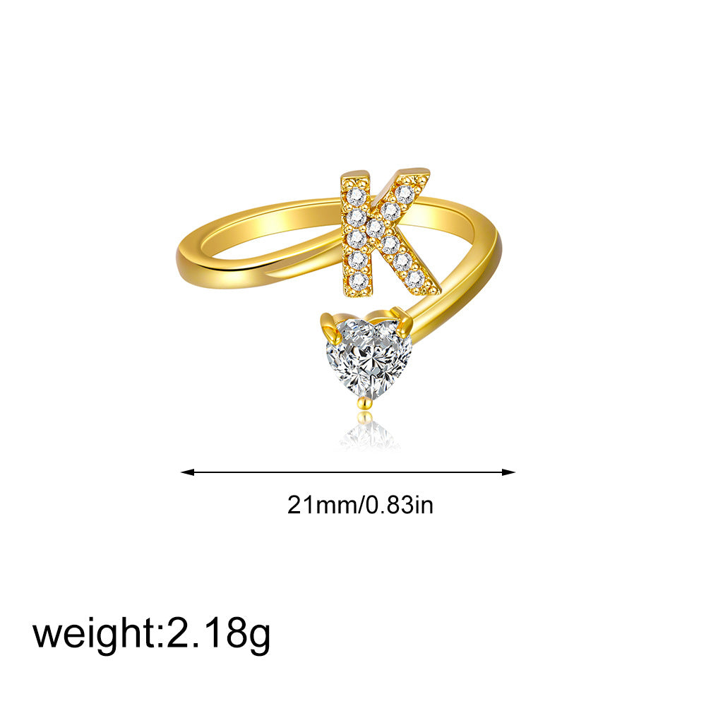 Zircon heart-shaped ring