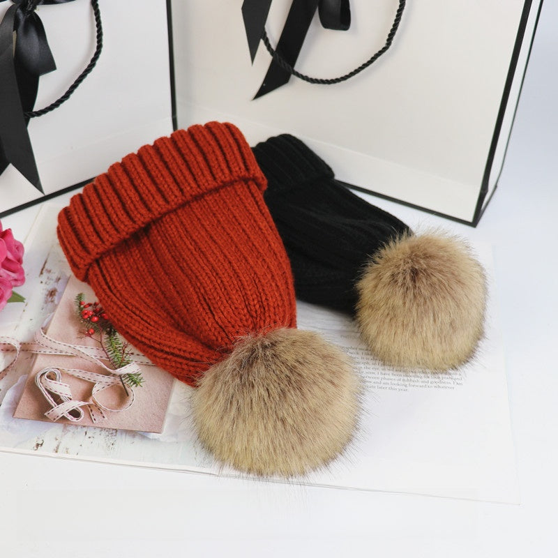 Knitted pullover wool hat