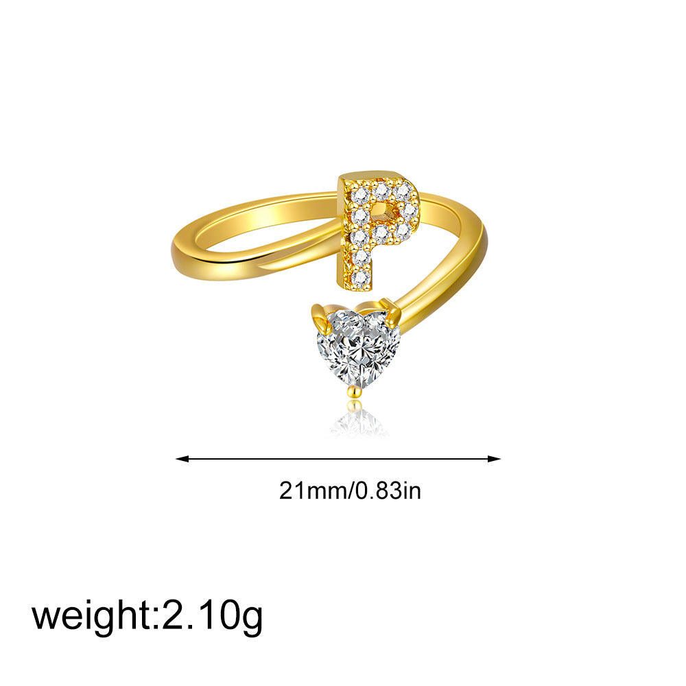 Zircon heart-shaped ring