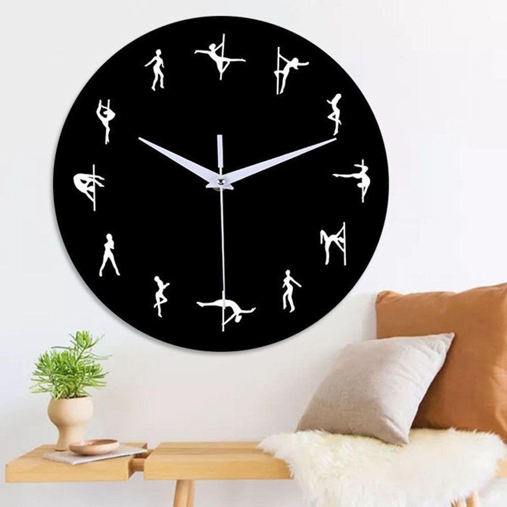 Steel pipe dance wall clock