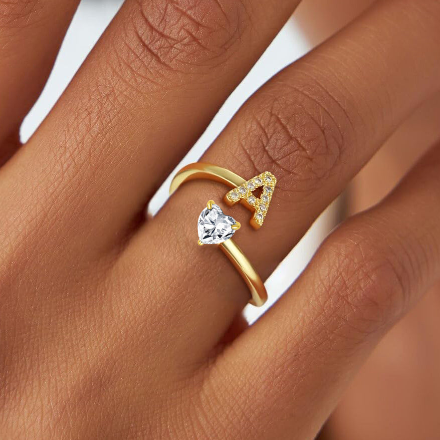 Zircon heart-shaped ring