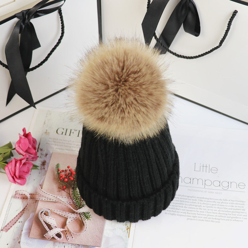 Knitted pullover wool hat