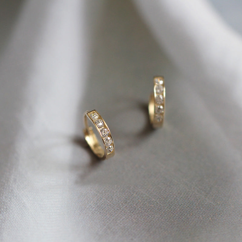 Sterling Silver Gold Plated Zircon Earrings