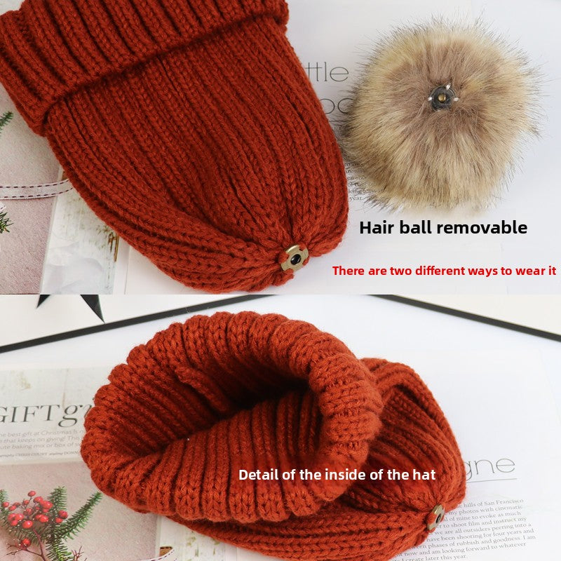 Knitted pullover wool hat
