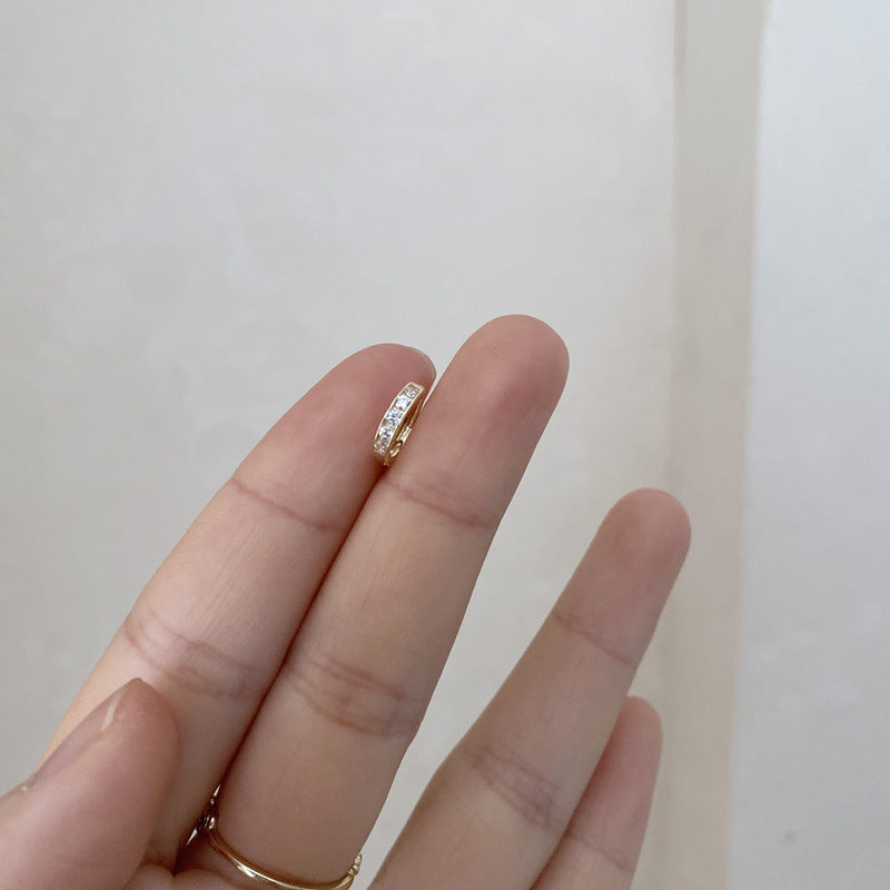 Sterling Silver Gold Plated Zircon Earrings