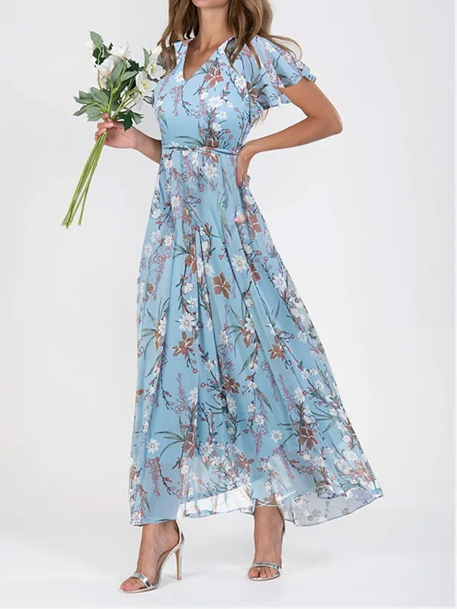 V-neck Fashion Tight Waist dress