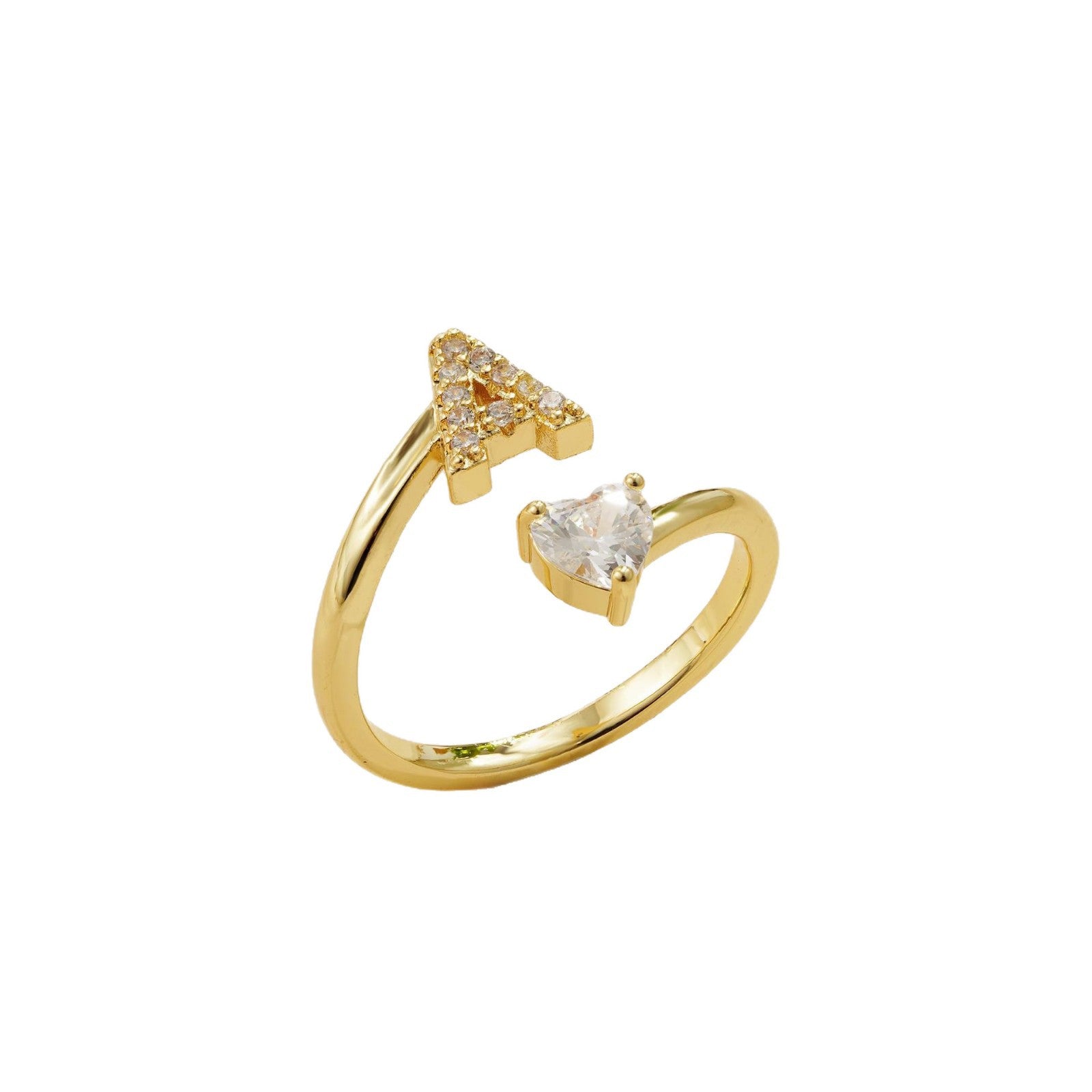 Zircon heart-shaped ring