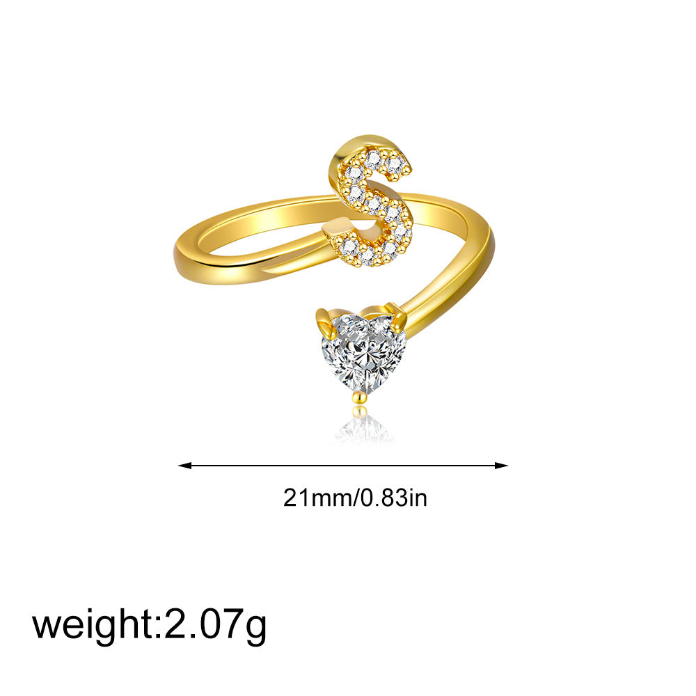 Zircon heart-shaped ring